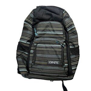 Dakine backpack green gray black patterned multi pocket